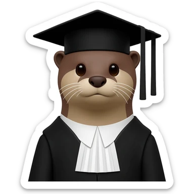 otter head as a judge sticker