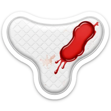feminine sanitary pad with blood stain sticker