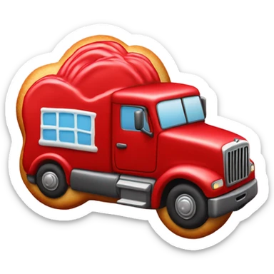 cookie heart with semi truck sticker