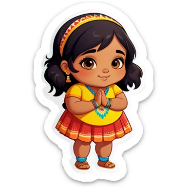 chubby indian girl sticker