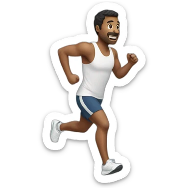 man jogging sticker