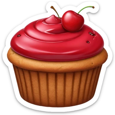 burgundy muffin cherry on top sticker