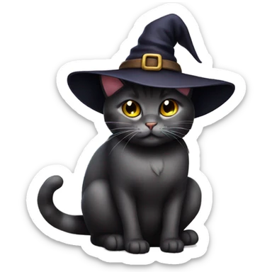 cat cute witch sticker