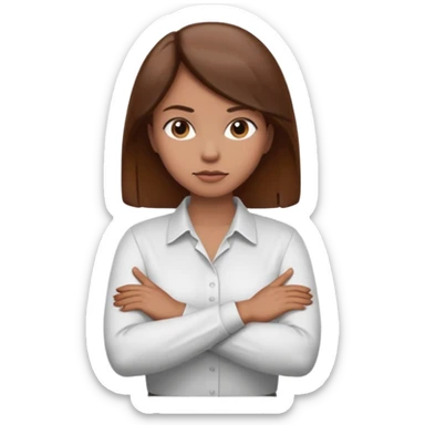 Locked in  emoji Hand gesture woman with arms crossed - locked in sticker