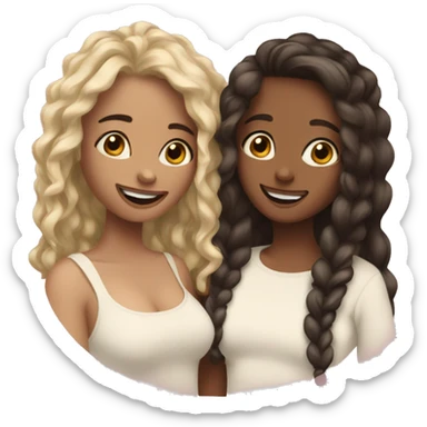 2 girls loving each other  sticker