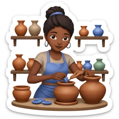 Pottery Wheel Artist black woman  sticker