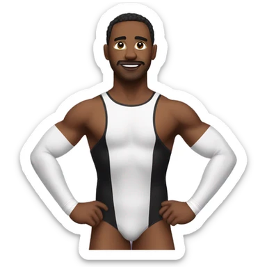 Wrestler in a leotard sticker