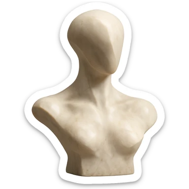 realistic style, elegant and abstract bust, focus on form, tasteful and suitable for emoji sticker