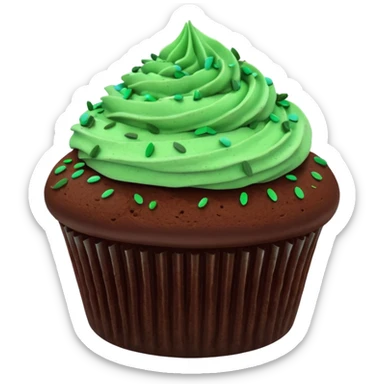 chocolate mint cupcate sticker