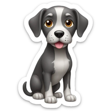 small-dark-grey-dog-standing-upright sticker
