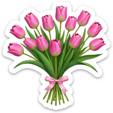 Pink tulip bouquet sticker