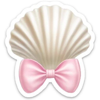 Pearl shell and light pink bow sticker