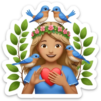 Наша мова волошкова, солов'їна, гомінка,
Мова пише на долоні — долі лінія тривка,
Наша мова як любисток, мліє в пахощах садів,
Рідна мова ще в колисці пестила нас уві сні.  Згенеруй вірш мовою емодзі sticker