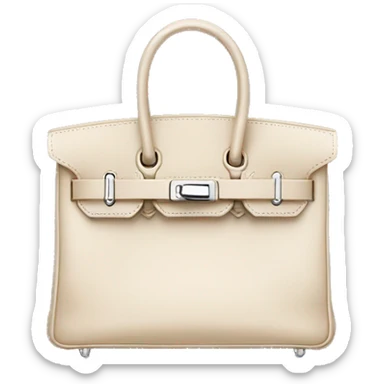 Birkin beige bag with silver hardware  sticker