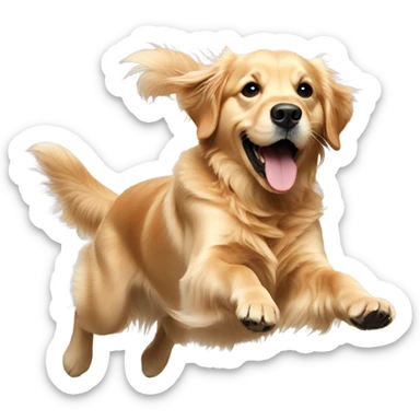 Golden retriever, bouncing on a trampoline sticker