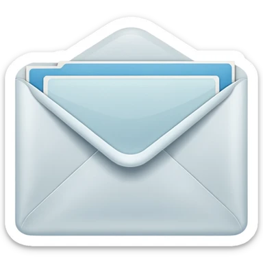 visible envelope inside labeled “Henry Ballester”, subtle translucency, rounded corners, and soft shading. sticker