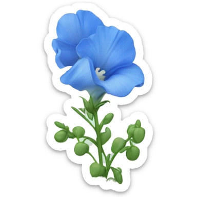Blue flower sweet pea sticker