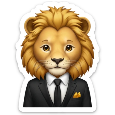 lion black tie sticker