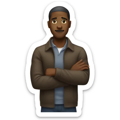 Black guy holding fist up head down sticker