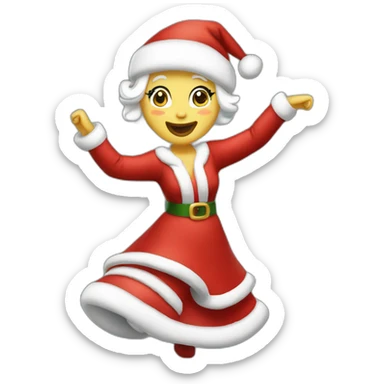white mrs santa claus dancing sticker