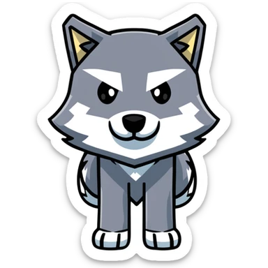 Minecraft wolf with a square shape sticker