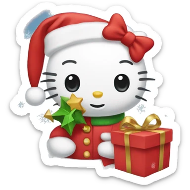 hello kitty christmas sticker