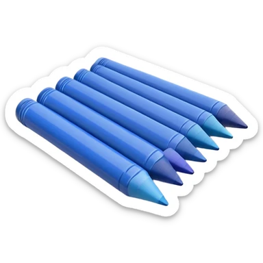 Eleven blue crayons arranged in a neat row sticker