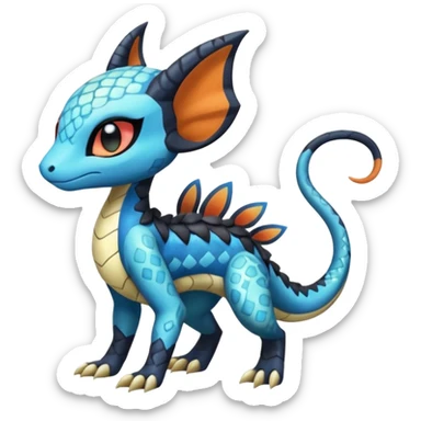 Cute Realistic Meloetta-Dewott-Salandit-Nargacuga-Pokémon-Fakémon-fusion-hybrid-creature sticker