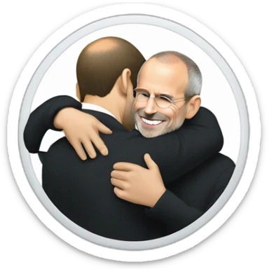 emmanuel macron hugging steve jobs sticker
