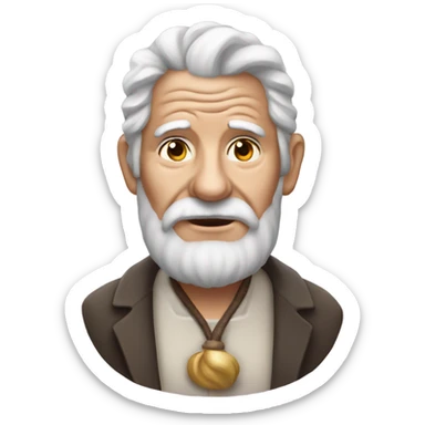 old man with a unicorn horn sticker