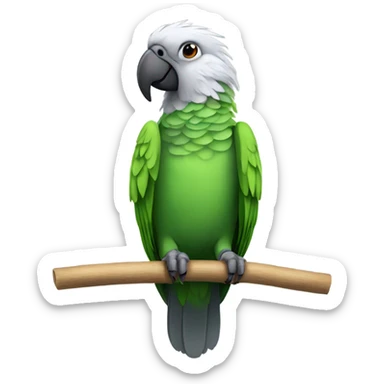 Parrot with grey feathers and a green belly  sticker