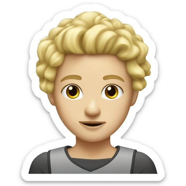 Blonde yeux verts à forte poitrine cheveux frisés sticker