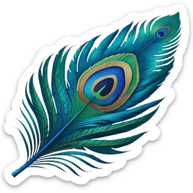 Emoji of peacock feather sticker