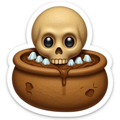 (( poop emoji))with  tiny skeletons inside sticker