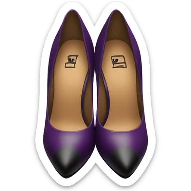 Realistic pair of plum purple and black closed toe high high heels sticker