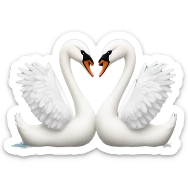 2 swans making a heart sticker