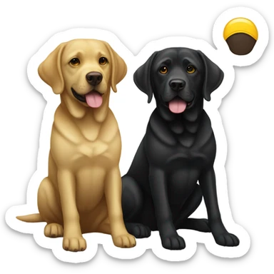 Two Labradors, one is black and the other is yellow  sticker