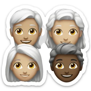 4 Friends white  sticker