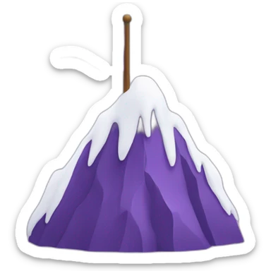 purple snow peak with a flag purple at the top sticker
