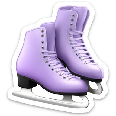 Lilac ice skates realistic  sticker