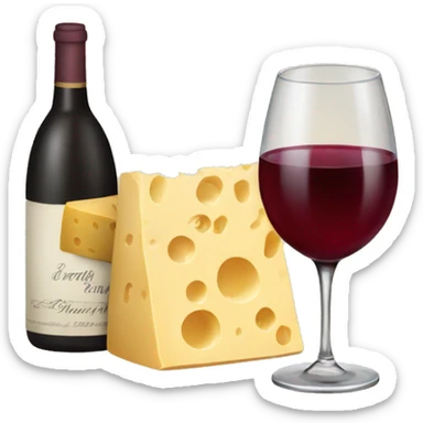 Wine and cheese sticker