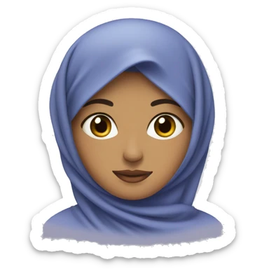 Arab Muslim woman with periwinkle sticker