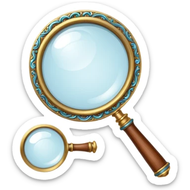 magnifying glass victorian sticker