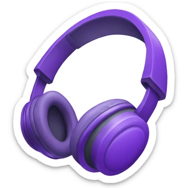 purple headphones  sticker
