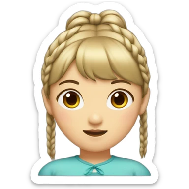 asian girl with pigtails and bangs sticker