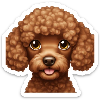 Red brown toy poodle sticker