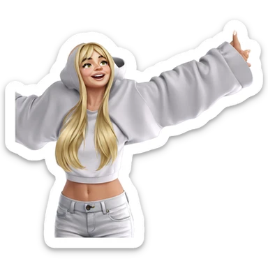blonde girl in midriff crop sticker