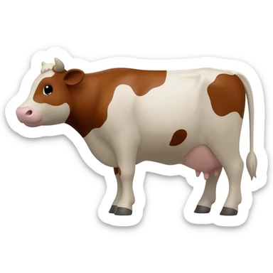 Cow fluffy sticker