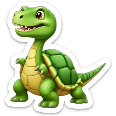 Tortue sur un dinosaure  sticker