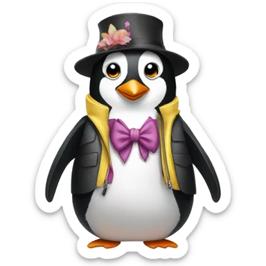 Fashionista Penguin  sticker